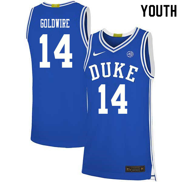 2020 Youth #14 Jordan Goldwire Duke Blue Devils College Basketball Jerseys Sale-Blue